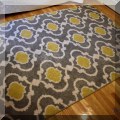 DR03. Toscana Collection gray and yellow rug. Measures approx. 5'x7' 